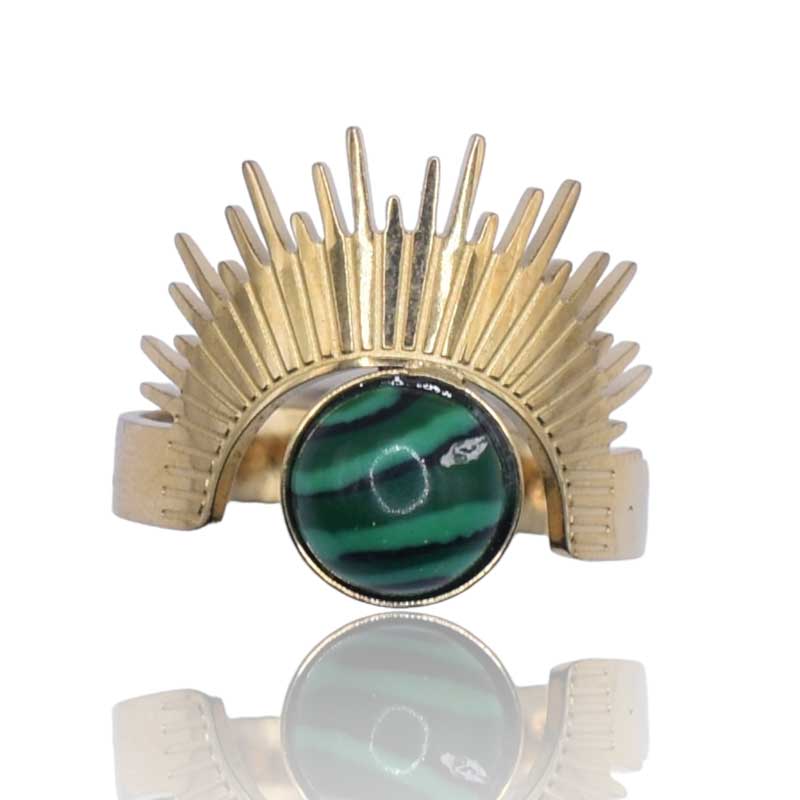Δαχτυλίδι-Ατσάλινο-Με-Πράσινη-Πέτρα-Ίασπι